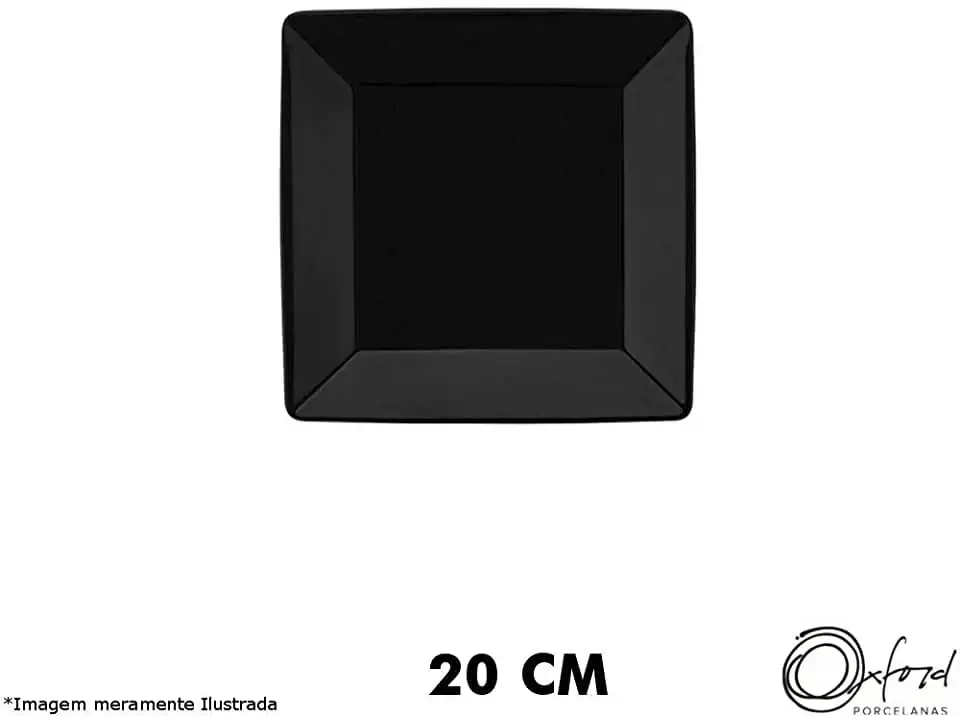 Prato Sobremesa 20x20cm Quartier Black