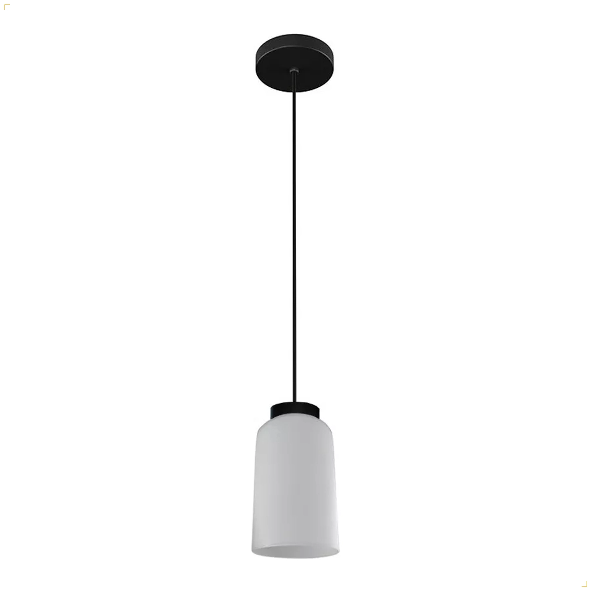 Pendente Cooper Preto Vidro Leitoso 1e27 Or1571