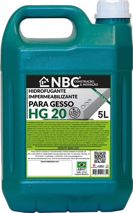 Hidrofugante Impermeabilizante Hg20 5 Litros Pronto Para Uso