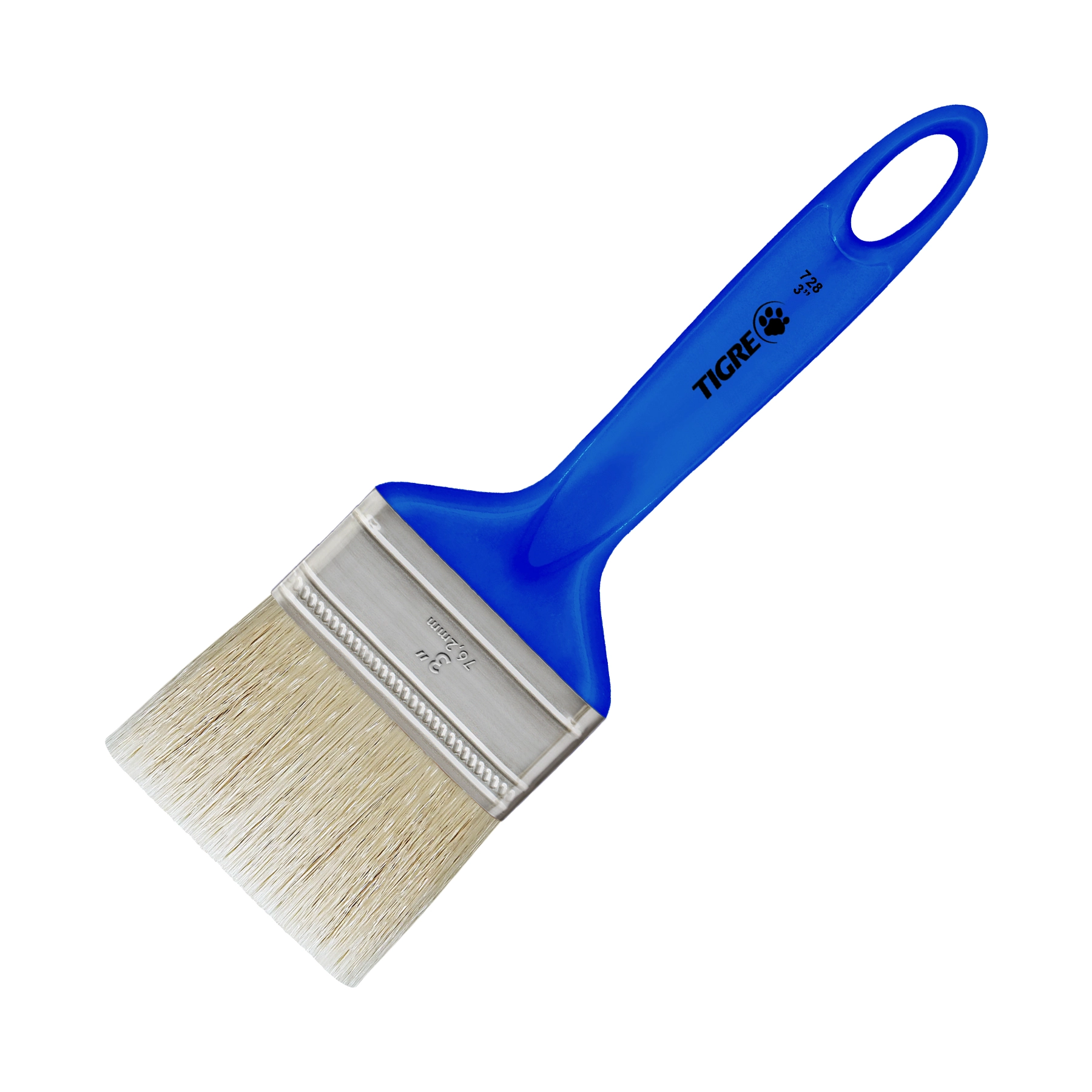 Pincel para Stain e Verniz Médio Sintético Branco 3   728 Tigre