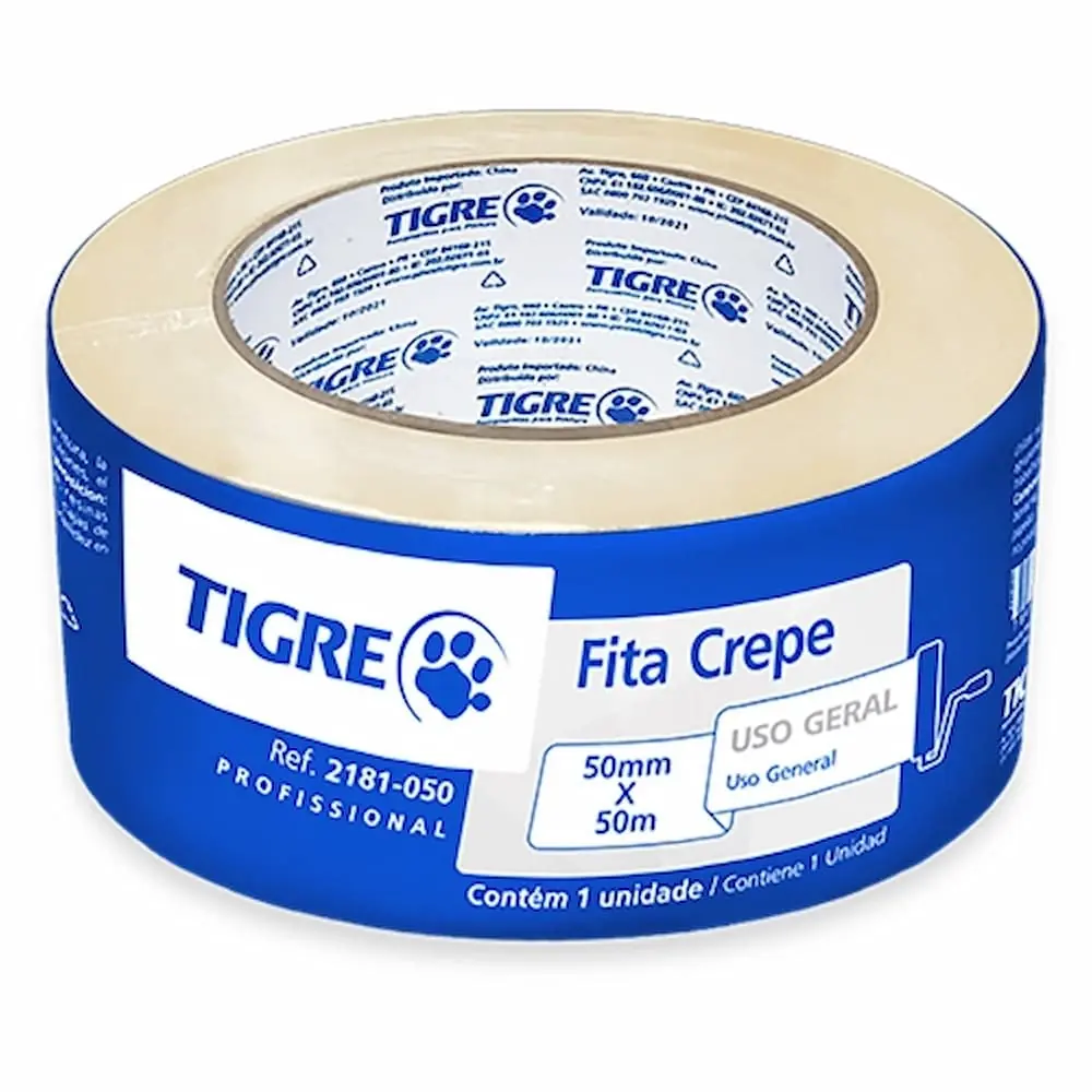 Fita Crepe Uso Geral 50mm X 50mts Tigre