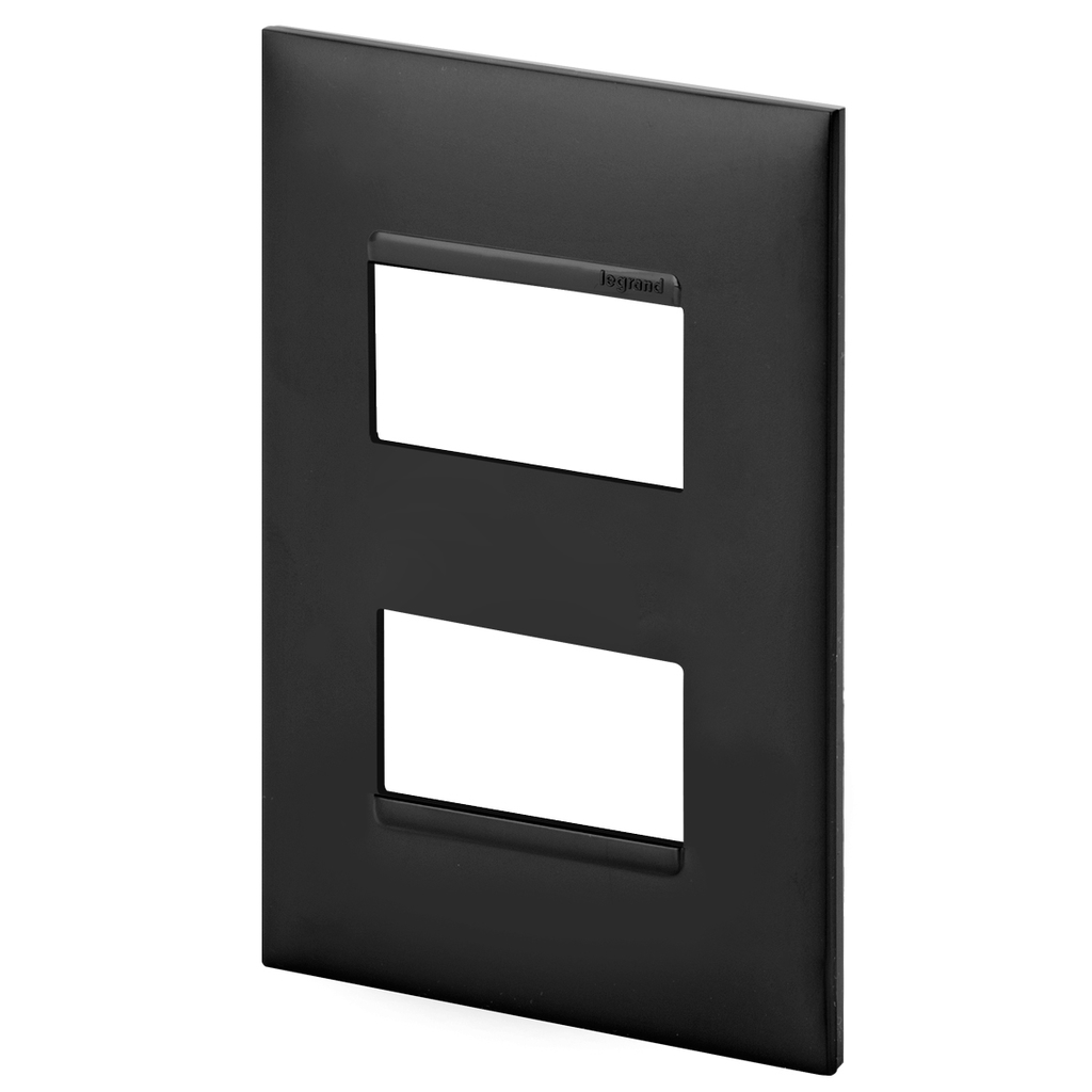 Placa 2 Módulos 4x2 - Preta - Pial Plus +