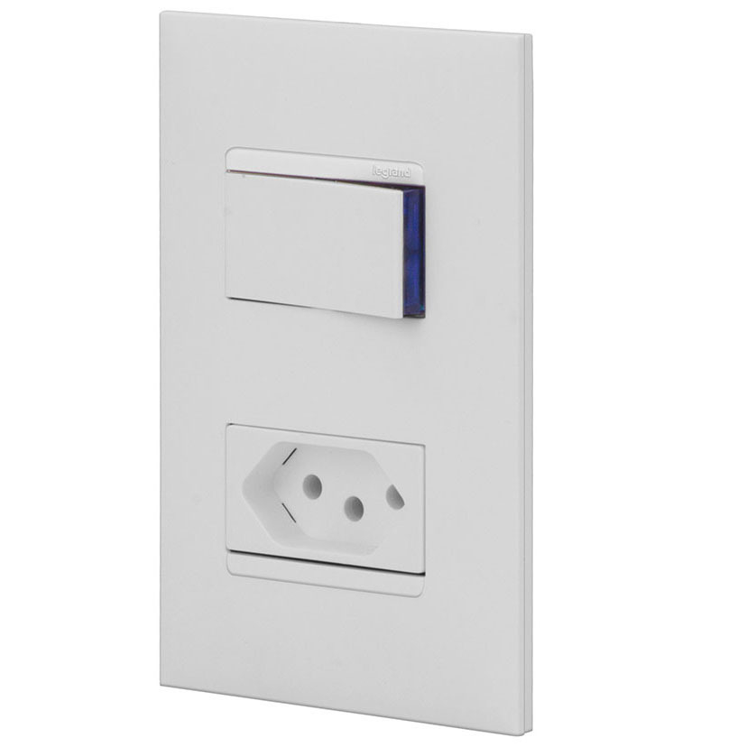 Conjunto 1 Paralelo + 1 Tomada 10a - Branco - Pial Plus +