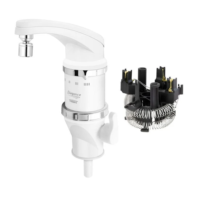Torneira Elétrica Fame Elegance 4 Temperaturas De Bancada Branca 220v + Resistência