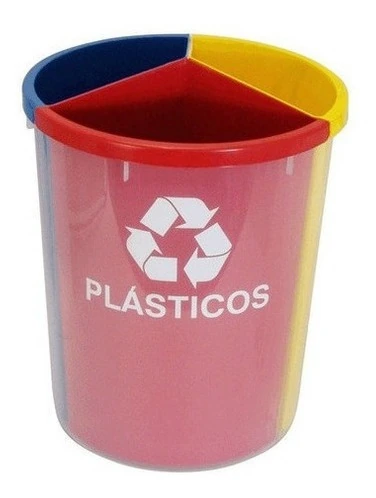 Kit 3 Lixeira 3 Divisões Para Coleta Seletiva Mix