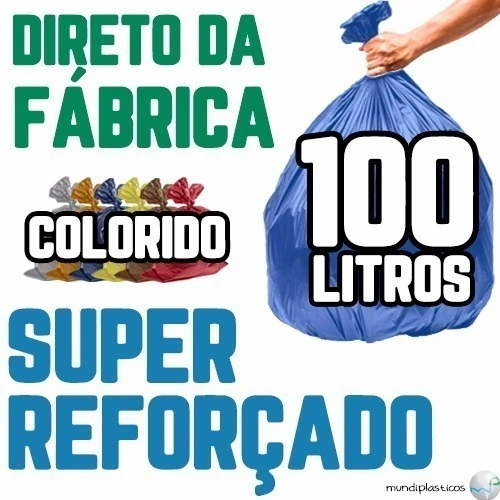 Saco De Lixo 100 Litros 100un Colorido Super Reforçado Cinza