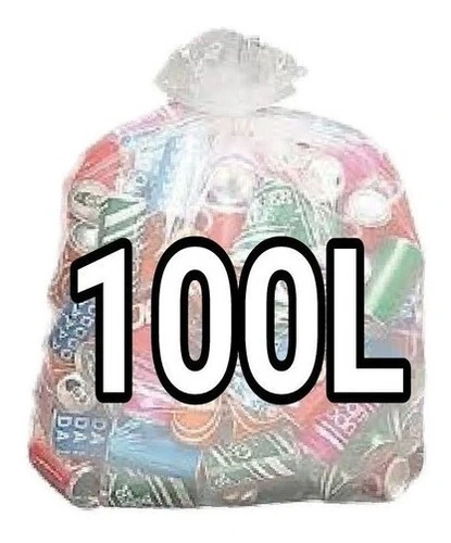 Saco De Lixo Transparente 100l Reforçado 100 Un Cinza-claro