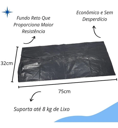 Saco De Lixo 100 Litros 100un Preto Reforçado