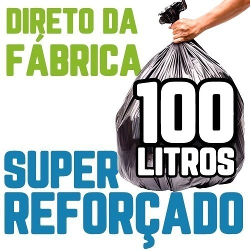 Saco De Lixo 100 Litros 300un Preto Super Reforçado
