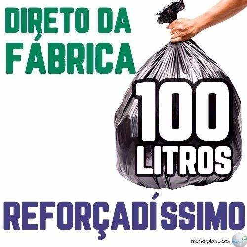 Saco De Lixo 100 Litros 50un Preto Reforçadíssimo