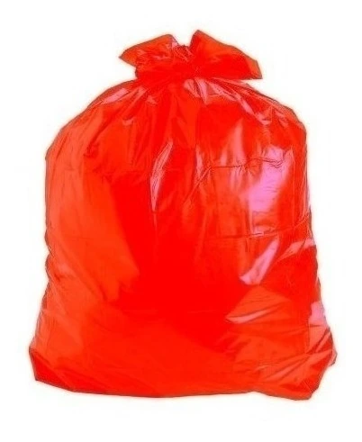 Saco De Lixo 100 Litros Colorido Vermelho Com 100 Unidades Vermelho