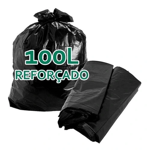 Saco De Lixo 100 Litros Reforçado Boca Larga Preto - 5kg Preto