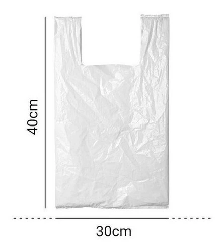 Sacola Plástica Branca Polietileno Reciclado 30x40 - 5kg