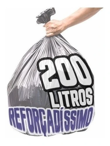 Saco Lixo 200 Litros 200un Cinza Reforçadíssimo
