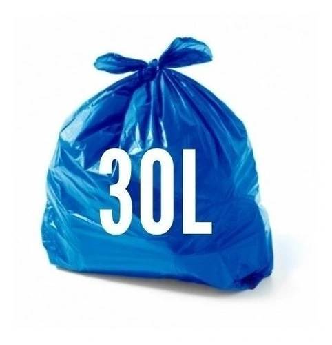 Saco Para Lixo 30 Litros Azul Com 100un Preto