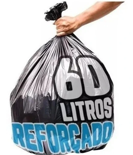 Saco Reforçado Para Lixo Preto 60 Litros Com Aprox 80un