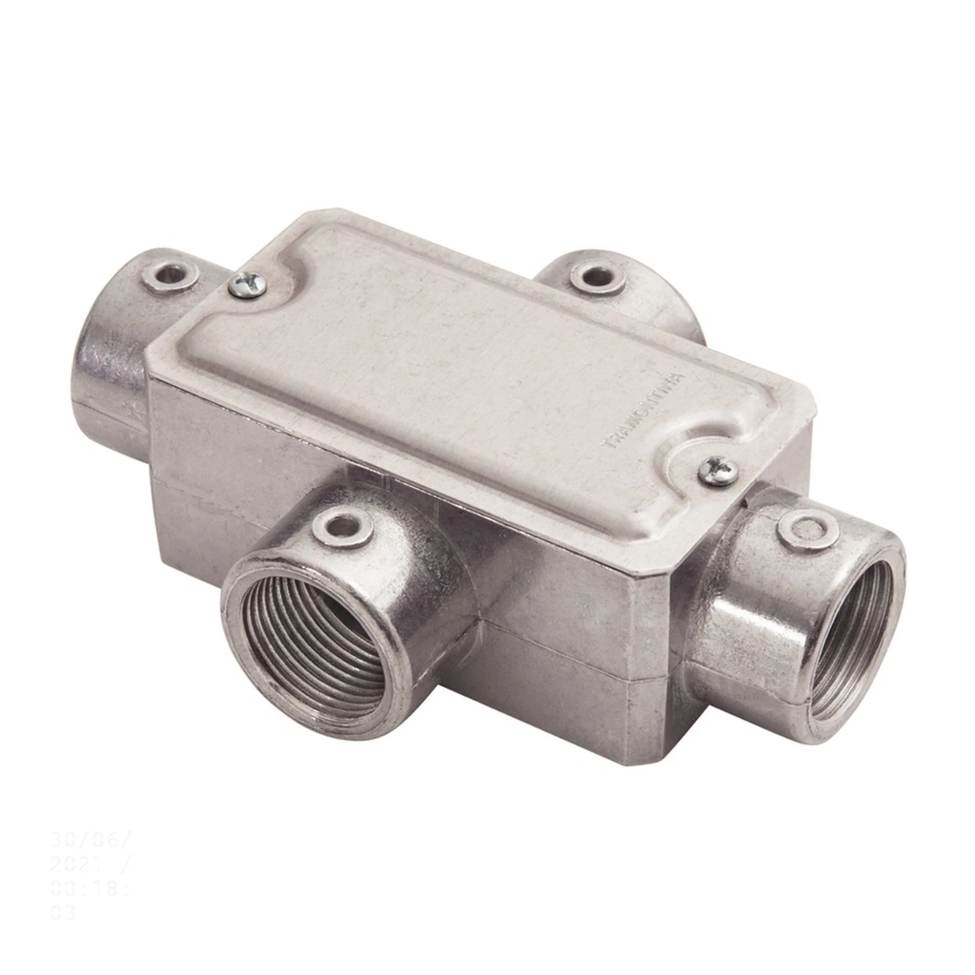 Condulete Fixo 3/4  Tipo  x  - Tampa / Rosca Bsp / Sem Pintura
