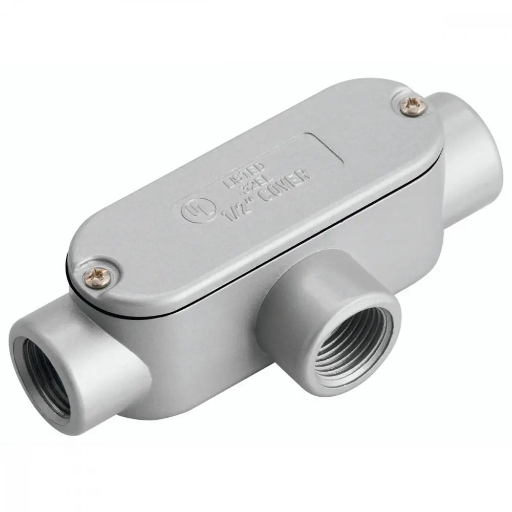 Condulete Fixo Ovalado 1/2" Tipo "t" - Com Tampa / Rosca Bsp / Com Pintura