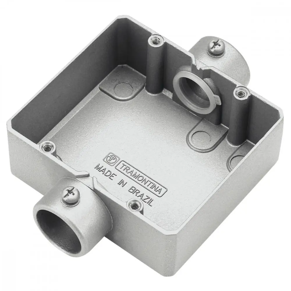 Condulete Duplo 3/4" Tipo "cd" - Sem Tampa / Rosca Bsp / Com Pintura Eletrostática A Pó