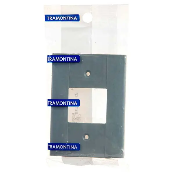 Tampa para Conduletes 4x2 2Postos Cinza PVC Tramontina