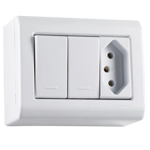 Interruptor Lizflex 2 Simples + Tomada 10a Tramontina - Unico