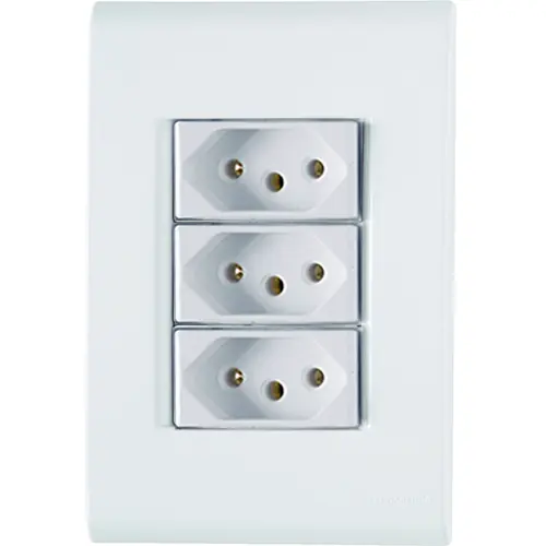 Cj Tomada Tripla 20a 4x2 - Tramontina Liz - Tlz57170/079br