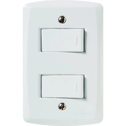 Cj 1 Interruptor Simples + 1 Interruptor Paralelo 4x2 - Tramontina Lux2 - Tlx57145/045br