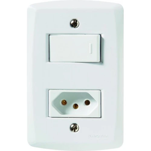 Cj 1 Interruptor Paralelo + 1 Tomada 20a 4x2 - Tramontina Lux2 - Tlx57145/048br