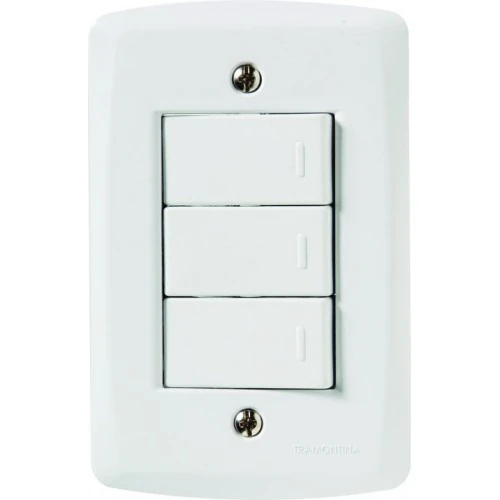 Cj Interruptor Triplo Paralelo 4x2 - Tramontina Lux2 - Tlx57145/078br