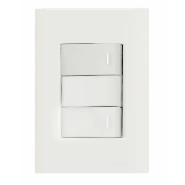 Conjunto 4x2 Com 2 Interruptores Simples 10 A 250 V Tramontina Giz Branco