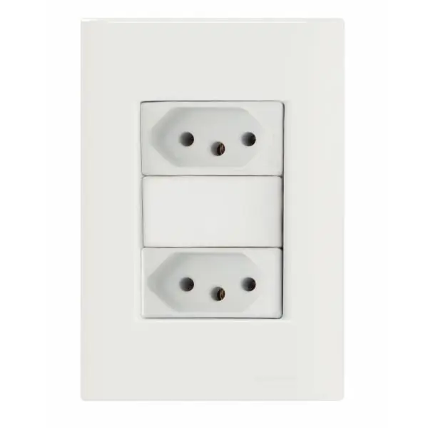 Conjunto 4x2 Com 2 Tomadas 2p+t 10 A 250 V Tramontina Giz Branco