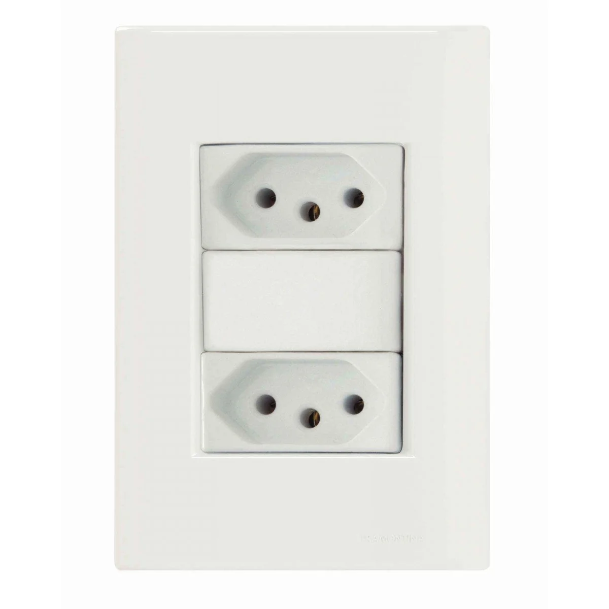 Conjunto 4x2 Com 2 Tomadas 2p+t 20 A 250 V Tramontina Giz Branco Tramontina