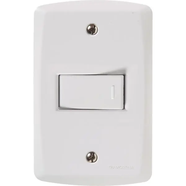 Conjunto 4x2 Com 1 Interruptor Simples 10 A 250 V Horizontal Tramontina Lux2 Branco