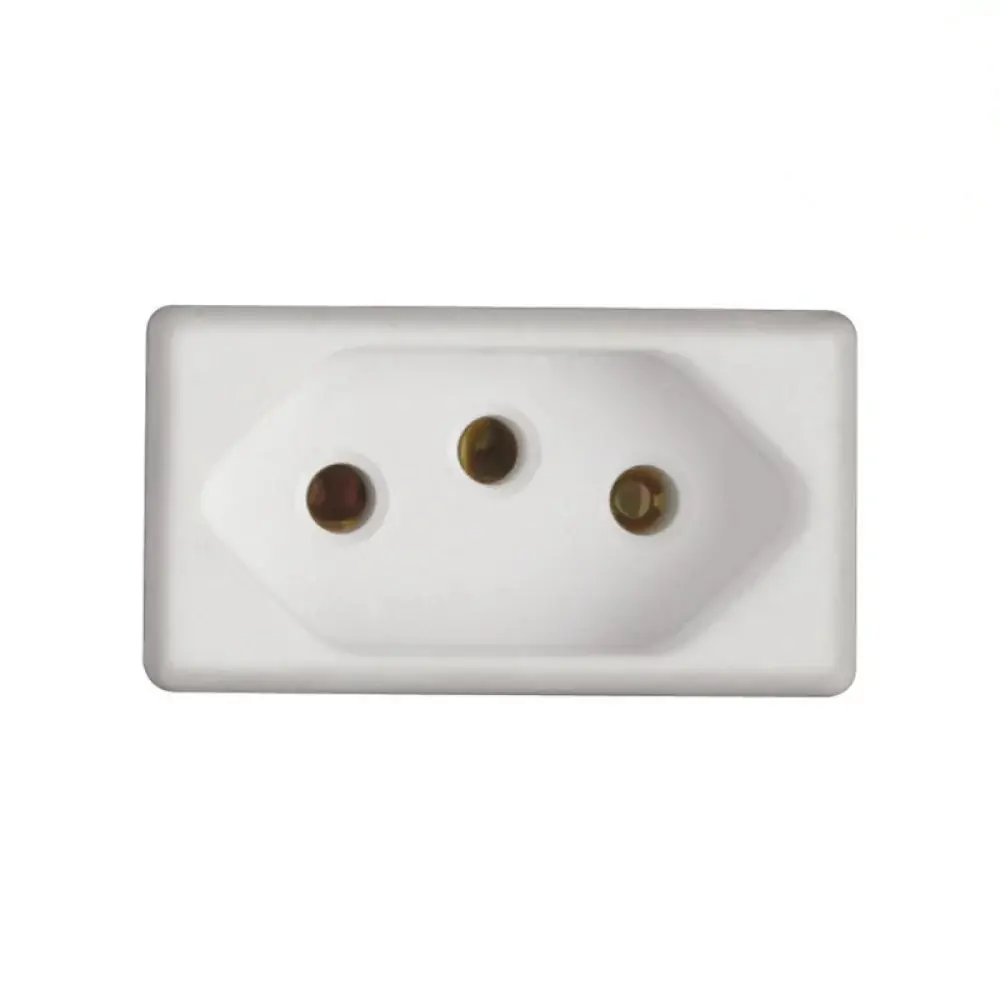 Tomada Pt Nbr 10a/50v Branco Tramontina 57115030