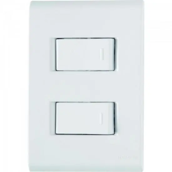 Interruptor Duplo 4x2 C/ 2 Teclas 10a 250v Tablet Branco Tramontina