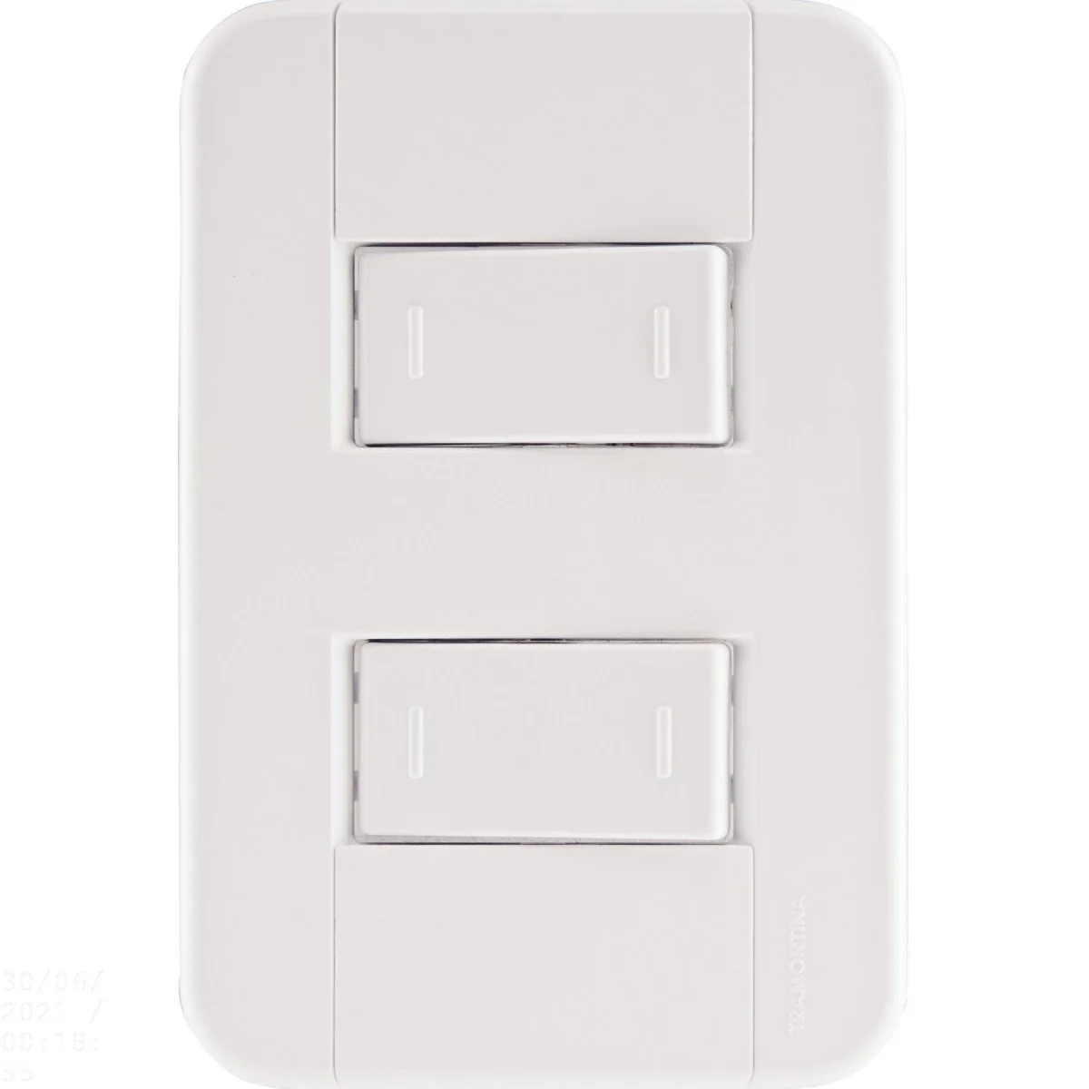Conjunto 4x2 Com 2 Interruptores Paralelos 10 A 250 V Tramontina Tablet Branco Tramontina