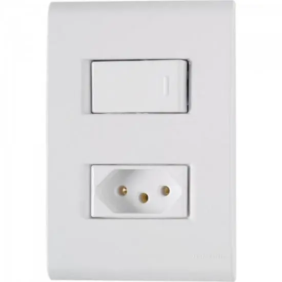Interruptor 4x2 C/ 1 Tecla E 1 Tomada 2p+t 20a 250v Tablet Braco Tramontina
