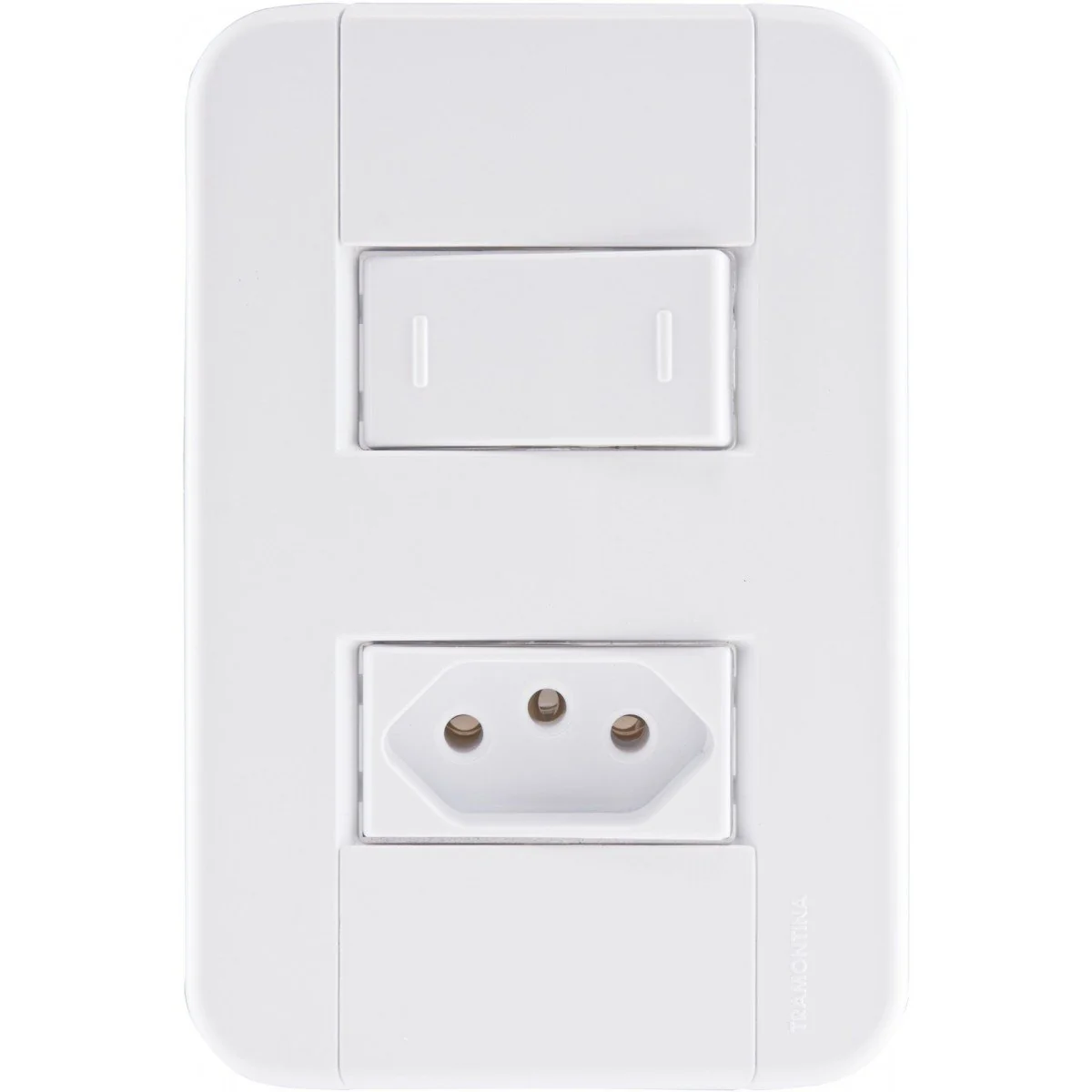 Conjunto 4x2 Com 1 Interruptor Paralelo 10 A 250 V E 1 Tomada 2p+t 20 A 250 V Tramontina Tablet Bran Tramontina