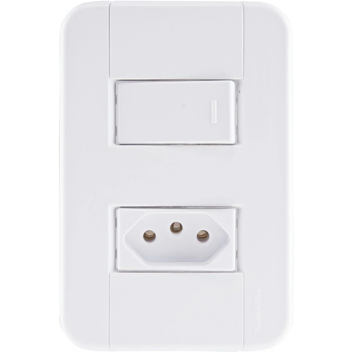 Conjunto 4x2 Com 1 Interruptor Simples 10 A 250 V E 1 Tomada 2p+t 10 A 250 V Tramontina Tablet Branc Tramontina