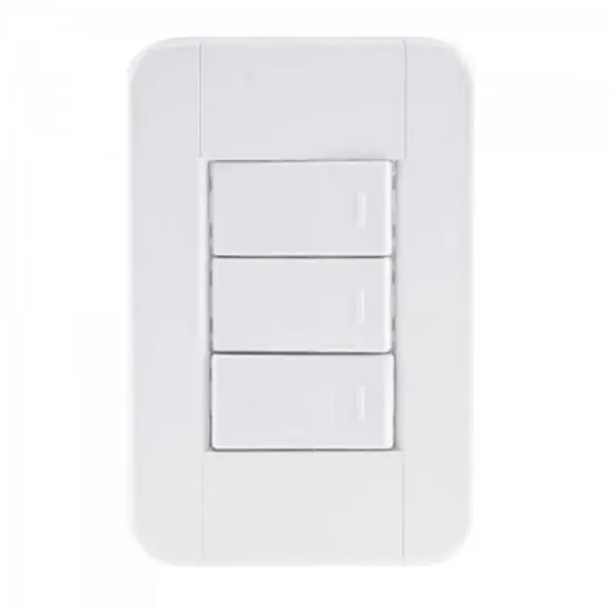 Interruptor Triplo 4x2 C/ 3 Teclas 10a 250v Tablet Branco Tramontina