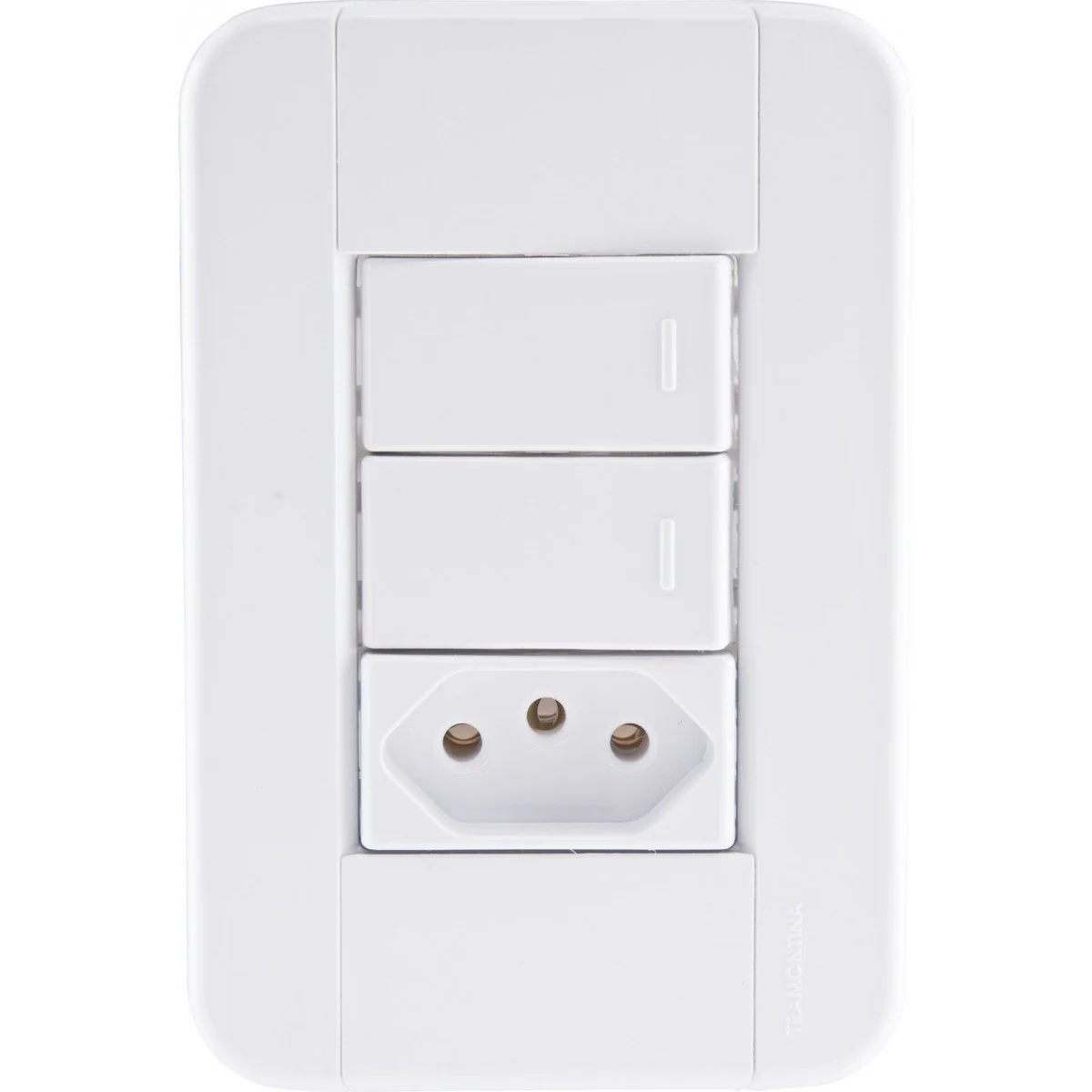 Conjunto 4x2 Com 2 Interruptores Simples 10 A 250 V E 1 Tomada 2p+t 10 A 250 V Tramontina Tablet Bra Tramontina