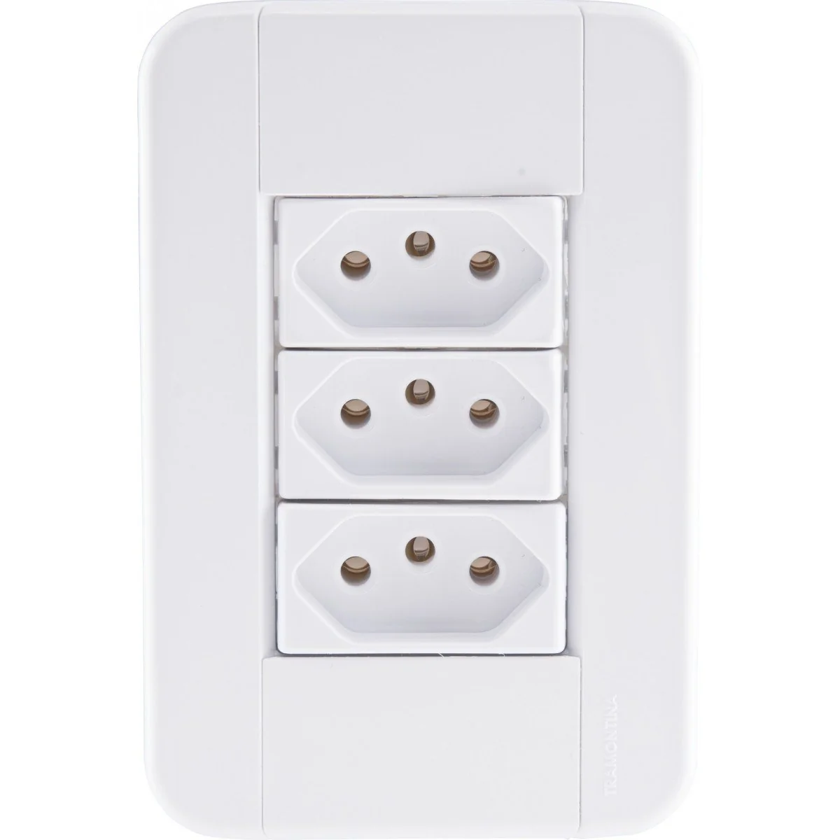 Conjunto 4x2 Com 3 Tomadas 2p+t 10 A 250 V Tramontina Tablet Branco Tramontina