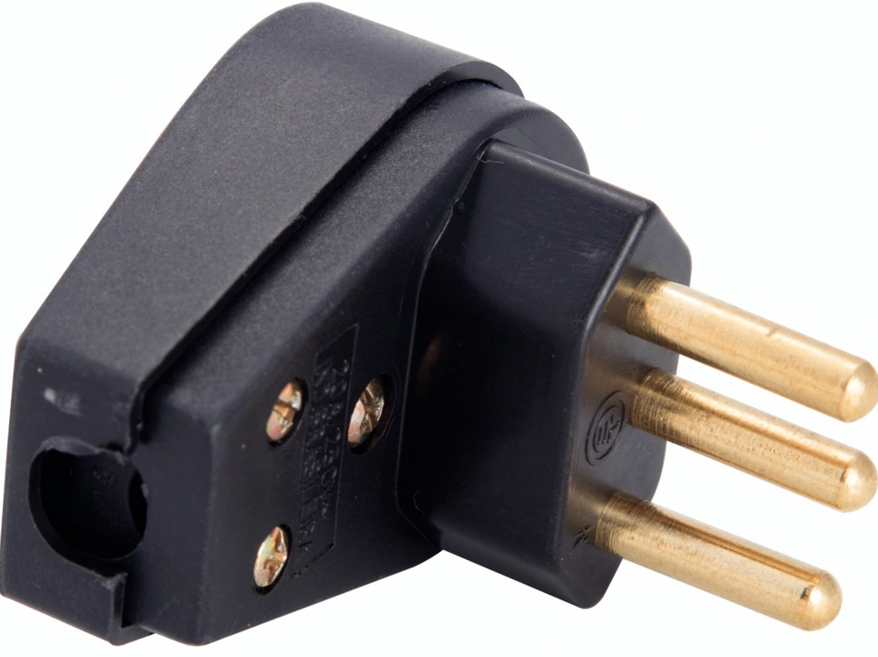 Plug Macho Ang.57403/110 2p T 10a/250v Preta .