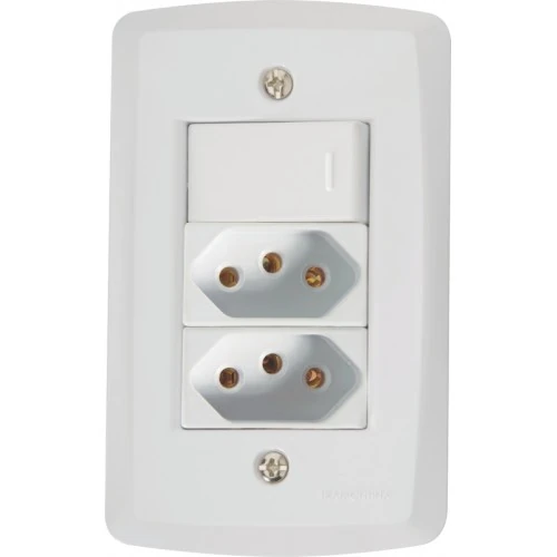 Conjunto 1 Interruptor 2 Tomada 2p T 10a 57145087 ...
