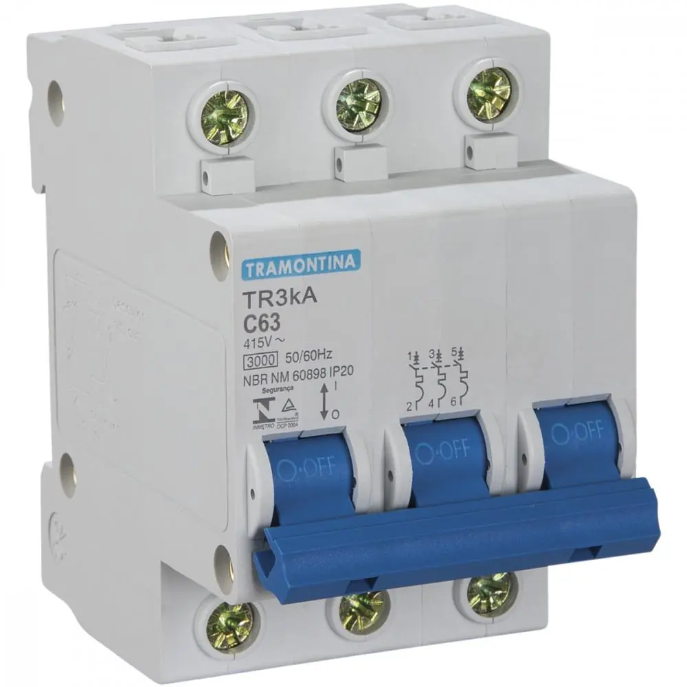 Disjuntor Tramont.tr3ka 3p 63a Curva C 58013 011