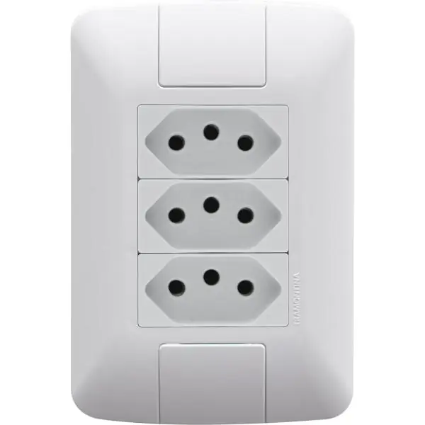 Conjunto 4x2 Com 3 Tomadas 2p+t 10 A 250 V Tramontina Aria Branco