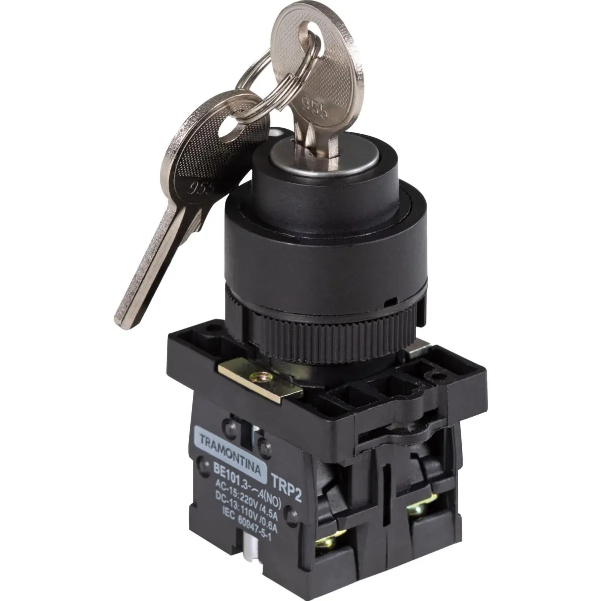 Botão Seletor Com Chave Tramontina Trp2-eg33 2na Tres Posiçoes Base De Plastico
