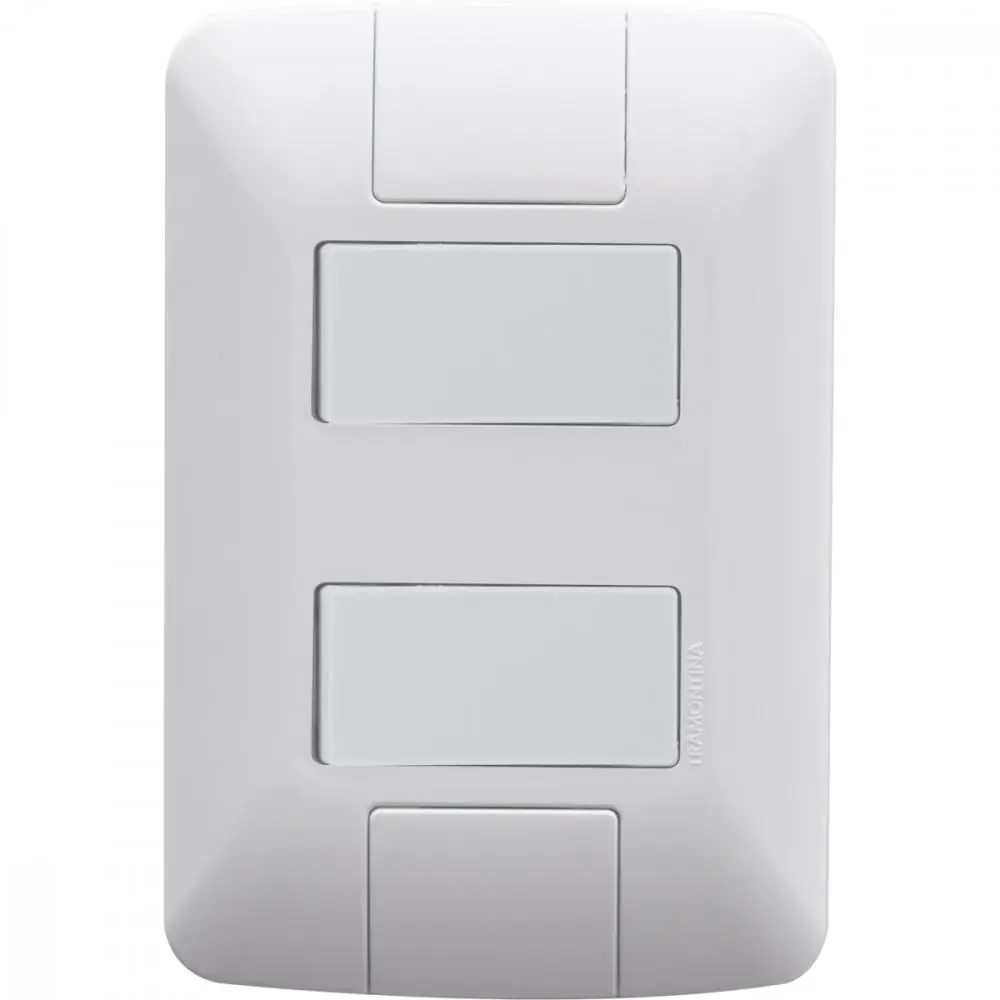 Conjunto 4x2 Com 1 Interruptor Simples 6 A 250 V E 1 Interruptor Paralelo 6 A 250 V Tramontina Aria Branco