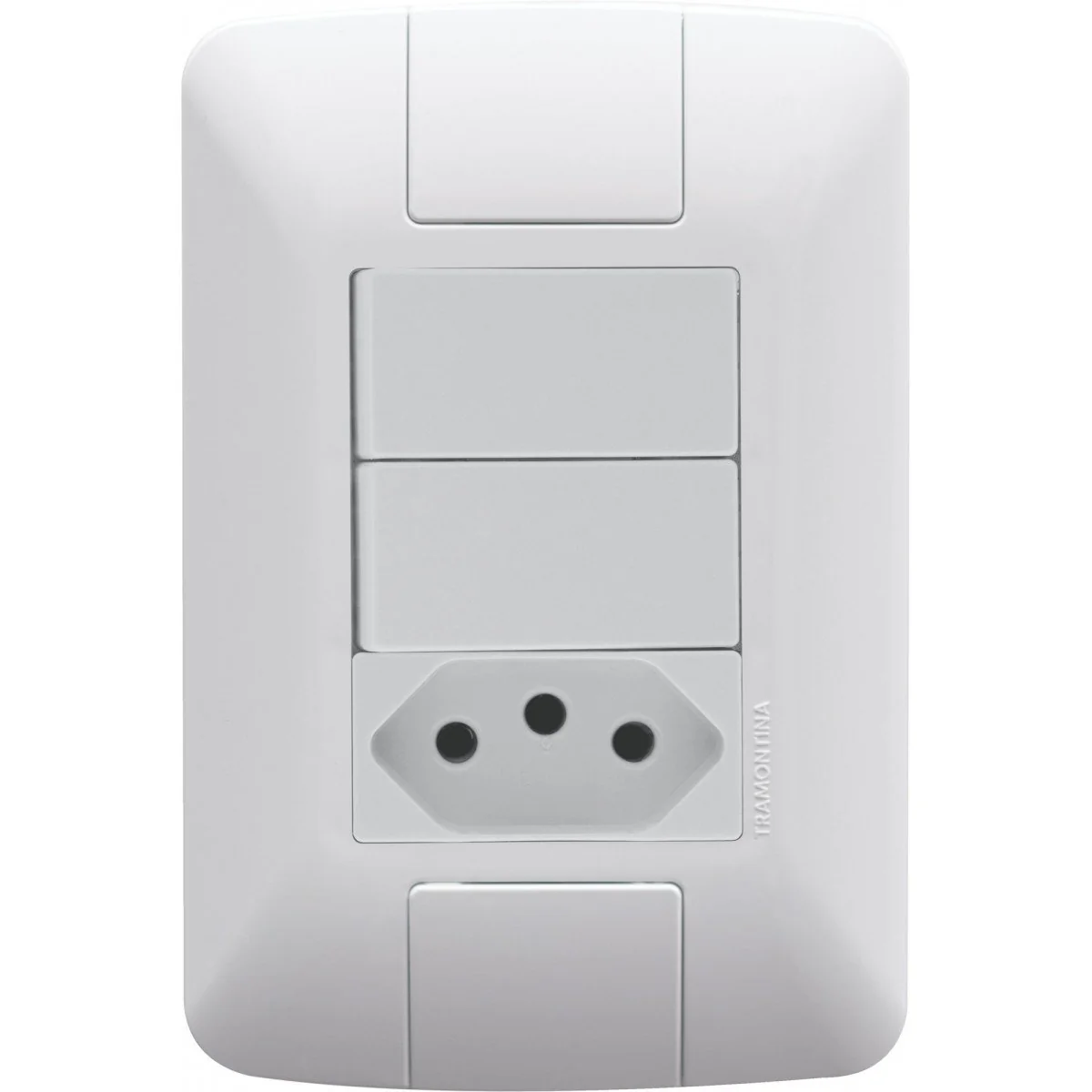 Conjunto 4x2 Com 2 Interruptores Paralelos 6 A 250 V E 1 Tomada 2p+t 20 A 250 V Tramontina Aria Bran Tramontina