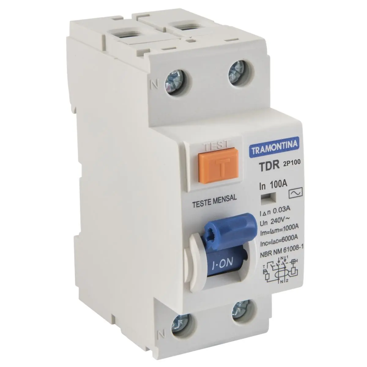 Interruptor Tdr-100 2p 100 A 30 Ma 6 Ka Tramontina